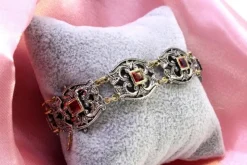 Online Pamono Gold and Silver Bracelet with Diamond Chips