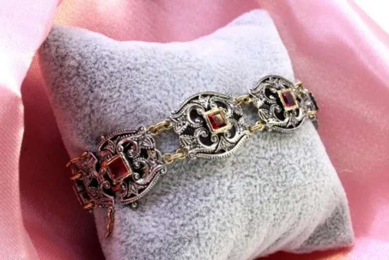 Online Pamono Gold and Silver Bracelet with Diamond Chips