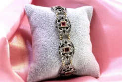 Online Pamono Gold and Silver Bracelet with Diamond Chips