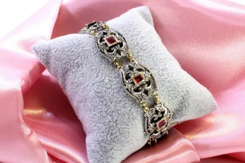 Online Pamono Gold and Silver Bracelet with Diamond Chips