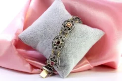Online Pamono Gold and Silver Bracelet with Diamond Chips