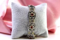 Online Pamono Gold and Silver Bracelet with Diamond Chips