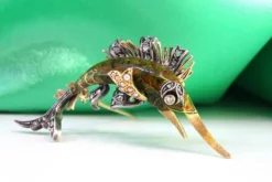 Online Pamono Gold and Silver Brooch with Diamond Flakes and Enamel