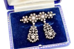 Outlet Pamono Gold and Silver Brooch with Diamonds