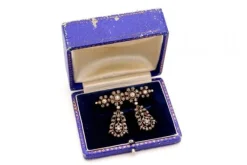 Outlet Pamono Gold and Silver Brooch with Diamonds