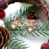 Best Pamono Gold and Silver Earrings with Diamond Chips and Encrusted Stones, Set of 2