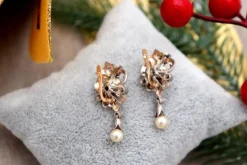 Best Pamono Gold and Silver Earrings with Diamond Chips, Set of 2