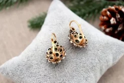 Pamono Gold and Silver Earrings with Diamonds, Set of 2