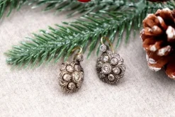 Pamono Gold and Silver Earrings with Diamonds, Set of 2