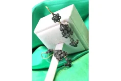Pamono Gold and Silver Earrings with Diamond Chips, Set of 2> Earrings