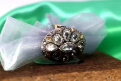 Pamono Gold and Silver Ring with Teardrop and Pear Cut Zirconias><noscript><img width=