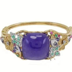 Pamono Gold Bracelet with Diamond and Emerald> Bracelets
