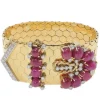 Online Pamono Gold Bracelet with Ruby and Diamond