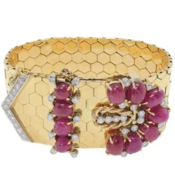 Online Pamono Gold Bracelet with Ruby and Diamond