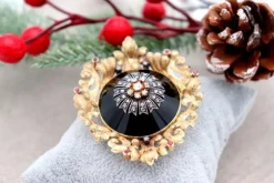 Outlet Pamono Gold Brooch with Cutouts