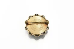 Hot Pamono Gold Brooch with Quartz and Wildflower Motif, Austria-Hungary, 1922