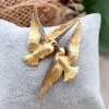 Outlet Pamono Gold Brooch with Two Doves