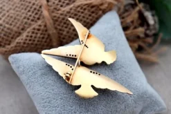 Outlet Pamono Gold Brooch with Two Doves