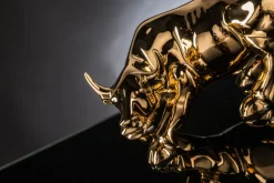 Pamono Gold Ceramic Wall Street Bull Sculpture from VGnewtrend> Decorative Objects