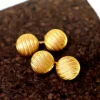 Pamono Gold Cufflinks in Button Shape with Raised Bands, Set of 2> Cufflinks