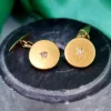 Pamono Gold Cufflinks in Button Shape with Star-Shaped Cutouts, Set of 2> Cufflinks