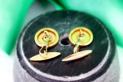 Pamono Gold Cufflinks in Button Shape with Star-Shaped Cutouts, Set of 2><noscript><img width=