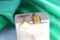 Pamono Gold Cufflinks in Square Shape, Set of 2><noscript><img width=