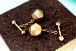 Best Pamono Gold Cufflinks in the Shape of Multifaceted Balls, Set of 2