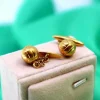 Pamono Gold Cufflinks in the Shape of Footballs, Set of 2> Cufflinks