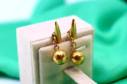 Pamono Gold Cufflinks in the Shape of Footballs, Set of 2><noscript><img width=