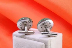 Pamono Gold Cufflinks with Brilliant-Cut Diamonds, Set of 2