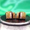 Pamono Gold Cufflinks with Brilliant-Cut Diamonds and Calibrated Rubies, Set of 2> Cufflinks
