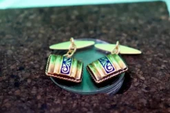 New Pamono Gold Cufflinks with Corded Trim, Set of 2