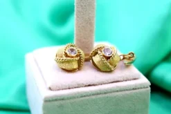 Pamono Gold Cufflinks with Corded Reliefs, Set of 2> Cufflinks