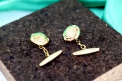 Hot Pamono Gold Cufflinks with Gradient Reliefs, Set of 2