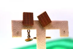 Pamono Gold Cufflinks with Guilloche Bands, Set of 2><noscript><img width=