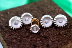 New Pamono Gold Cufflinks with Overcoat Cufflink, Set of 2