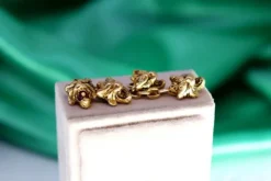 Discount Pamono Gold Cufflinks with Reliefs, Set of 2