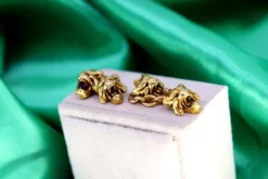 Discount Pamono Gold Cufflinks with Reliefs, Set of 2