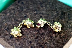 Discount Pamono Gold Cufflinks with Reliefs, Set of 2