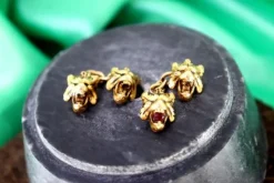 Discount Pamono Gold Cufflinks with Reliefs, Set of 2