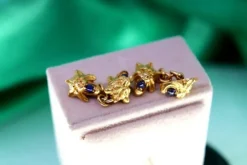 Pamono Gold Cufflinks with Reliefs, Set of 2><noscript><img width=
