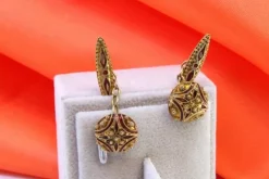 Clearance Pamono Gold Cufflinks with Roses and Enamel Decoration, Set of 2