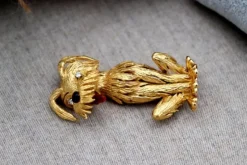Online Pamono Gold Dog-Shaped Brooch
