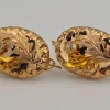 Pamono Gold Earrings in Yellow Gold with Diamonds, 1880, Set of 2> Earrings