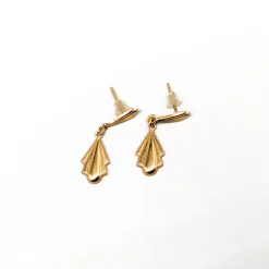 Online Pamono Gold Earrings, Set of 2