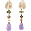 New Pamono Gold Earrings with Diamonds and Sapphires, Set of 2