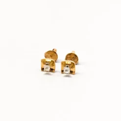 New Pamono Gold Earrings with Spinels, Set of 2