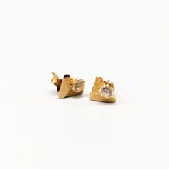 Pamono Gold Earrings with Stones, Set of 2> Earrings