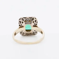 Pamono Gold Emerald and Diamond Ring><noscript><img width=